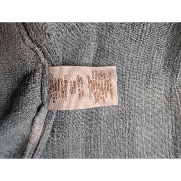 Free people Top Womens Large Blue Sleeveless Boho Blouse Lace Tank - Picture 8 of 11